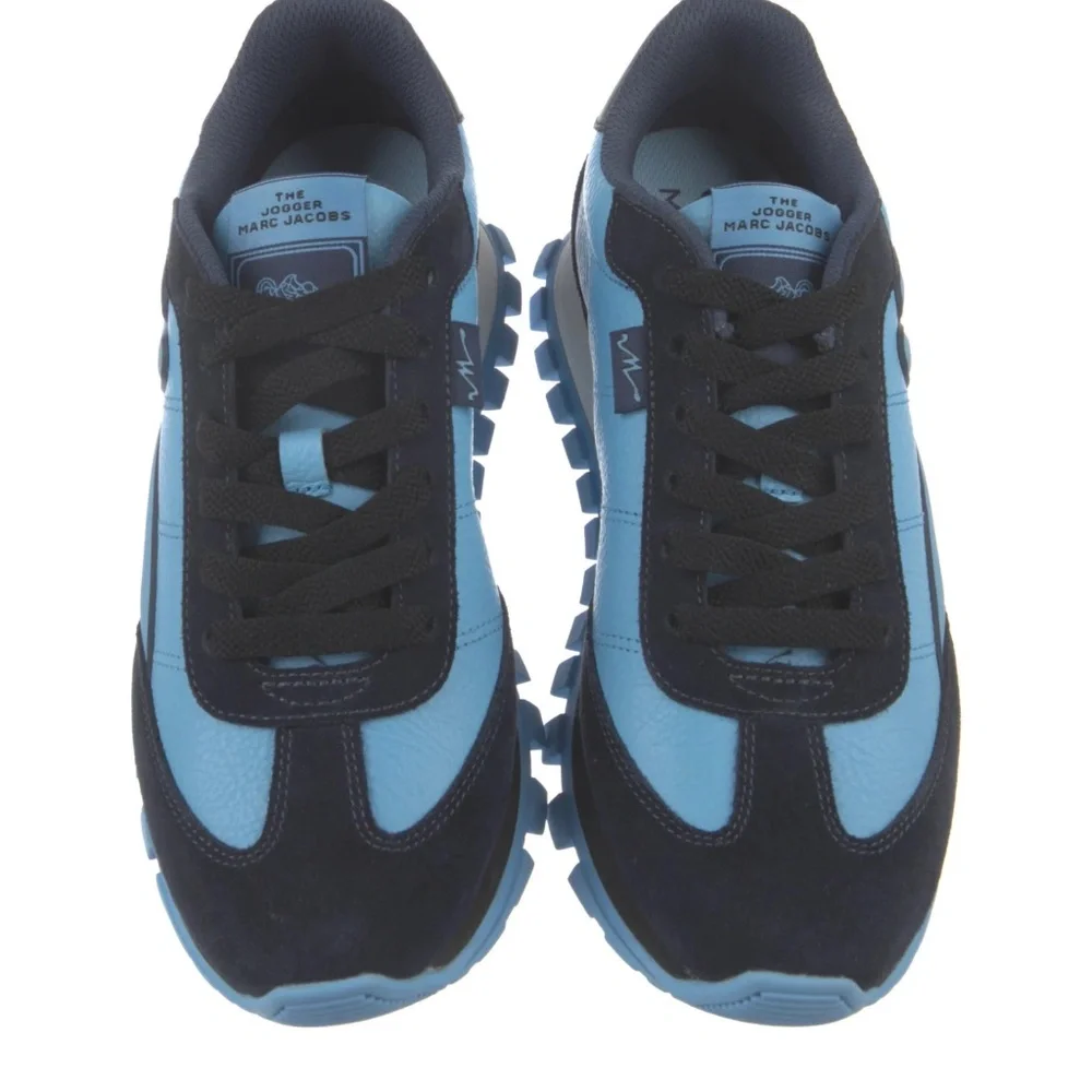 MARC JACOBS Leather Colorblock Pattern Blue Sneakers 37 US 7